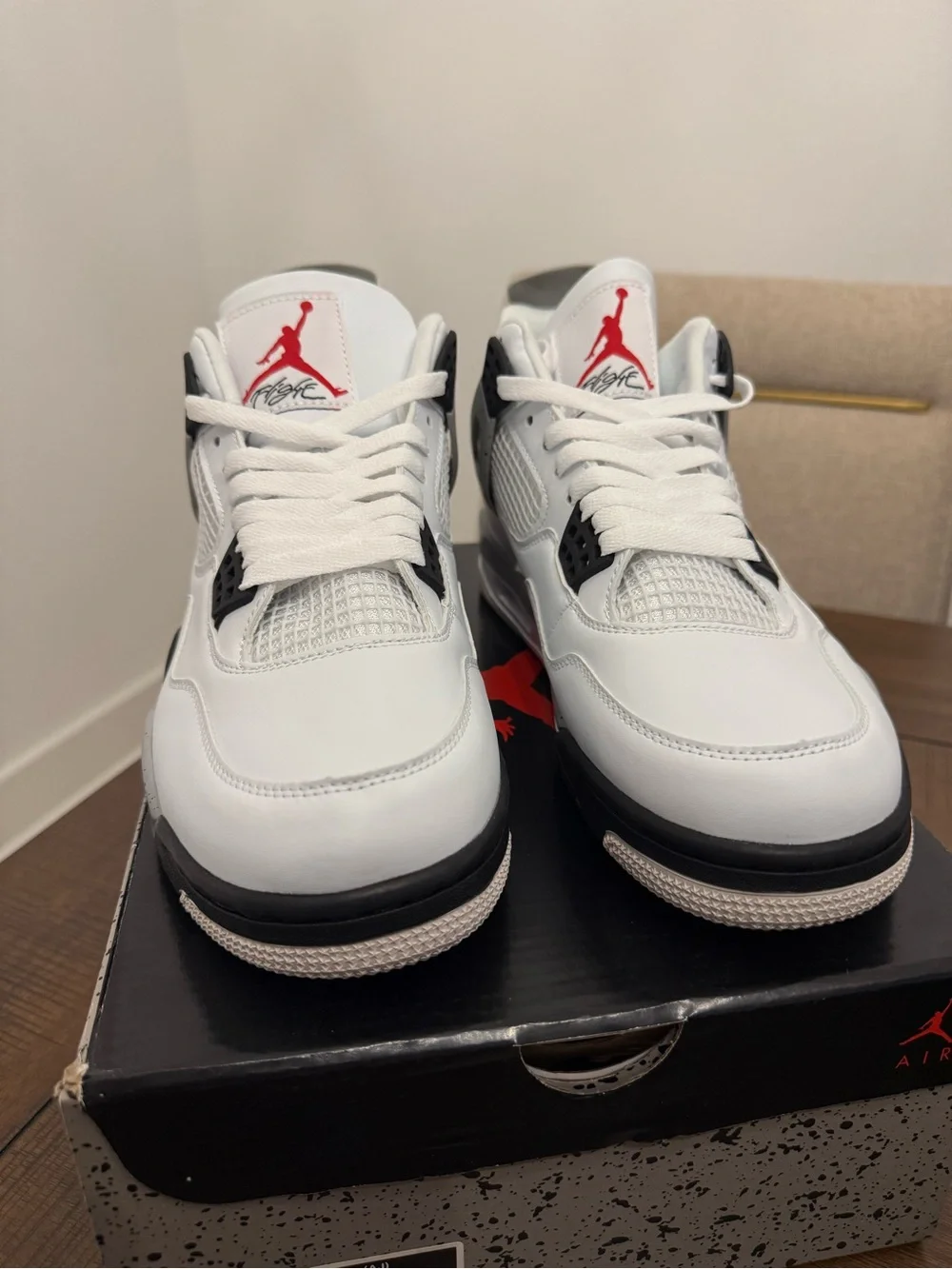 Nike Air Jordan 4 Retro White Cement Men’sSneakers Size 10